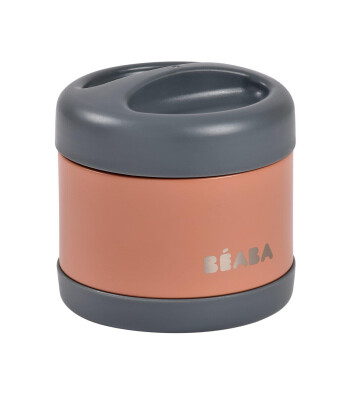 Beaba Paslanmaz Çelik Yemek Saklama Termosu (500 ml) // Mineral Grey - Terracotta