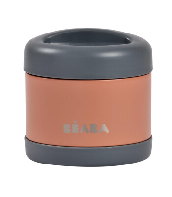 Beaba Paslanmaz Çelik Yemek Saklama Termosu (500 ml) // Mineral Grey - Terracotta