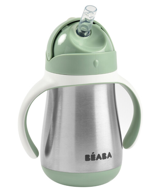 Beaba Çelik Termos Pipetli Suluk // Sage Green