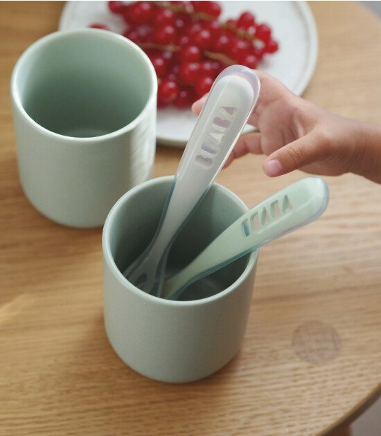 Beaba Silikon Bebek Kaşık Seti // Grey - Sage
