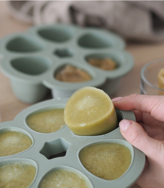 Beaba Silikon Bölmeli Saklama Kabı // Sage Green