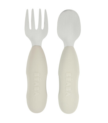 Beaba Paslanmaz Çelik Çatal Kaşık Seti // Velvet Grey