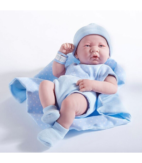 Berenguer Yenidoğan Oyuncak Erkek Bebek (36 cm) // Puantiyeli Battaniye