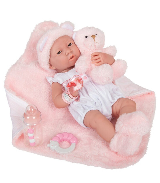 Berenguer Yenidoğan Oyuncak Kız Bebek (38 cm) // Pembe Ayıcık