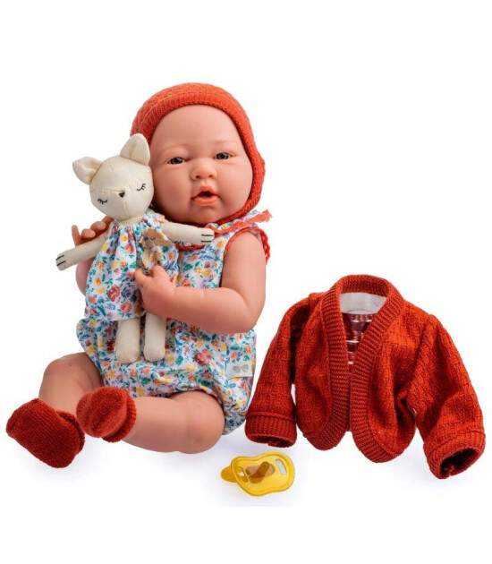 Berenguer Boutique Oyuncak Bebek (38 cm) // Kiremit Hırka ve Kedili