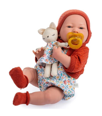 Berenguer Boutique Oyuncak Bebek (38 cm) // Kiremit Hırka ve Kedili