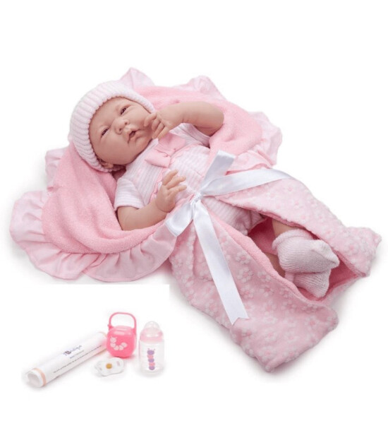 Berenguer Yenidoğan Oyuncak Kız Bebek (39 cm) // Pembe Kundak Setli