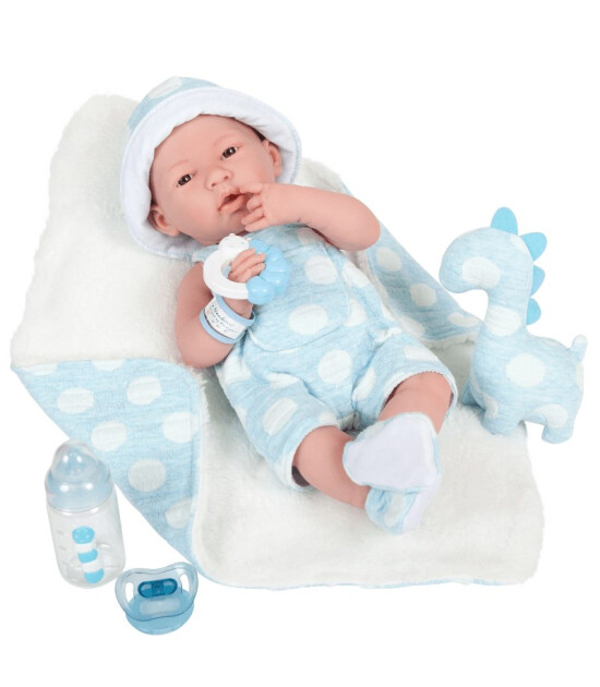 Berenguer Yenidoğan Oyuncak Erkek Bebek (38cm) // Mavi Dinozor