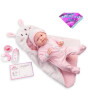 Berenguer Yenidoğan Oyuncak Kız Bebek (39 cm) // Pembe Tavşanlı Battaniye