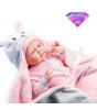Berenguer Yenidoğan Oyuncak Kız Bebek (39 cm) // Pembe Tavşanlı Battaniye