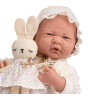 Berenguer Gerçekçi Yenidoğan Oyuncak Kız Bebek (39 cm) // Beyaz Hırka ve Tavşanlı