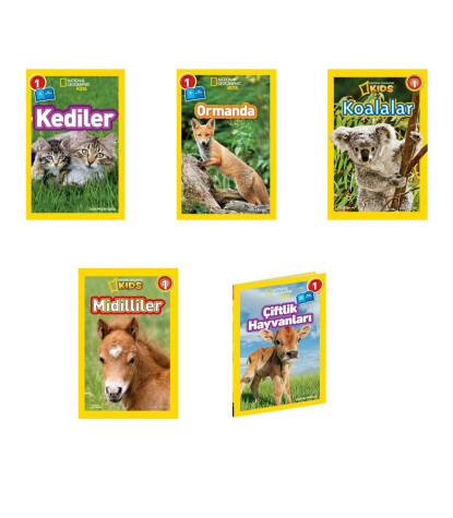 National Geographic Kids Okuma Kitapları Seviye 1 Tatlı Hayvanlar Seti (5 Kitap)