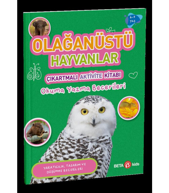 Olağanüstü Hayvanları Çıkartmalı Aktivite Kitabı Okuma Yazma Becerileri