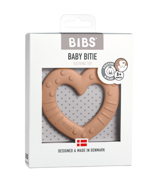 Bibs Baby Bitie Heart Diş Kaşıyıcı // Peach