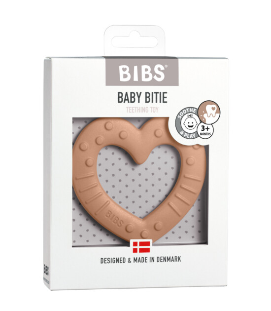 Bibs Baby Bitie Heart Diş Kaşıyıcı // Peach