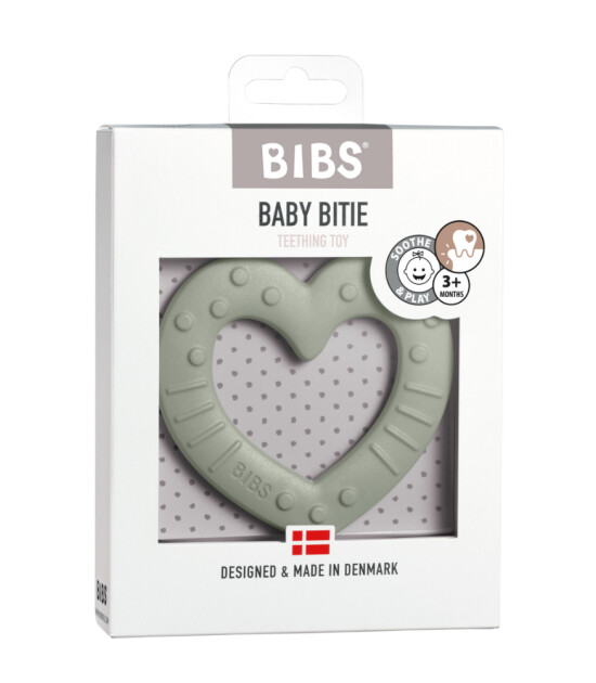 Bibs Baby Bitie Heart Diş Kaşıyıcı // Sage