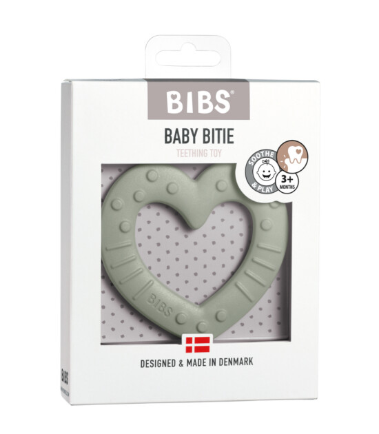 Bibs Baby Bitie Heart Diş Kaşıyıcı // Sage