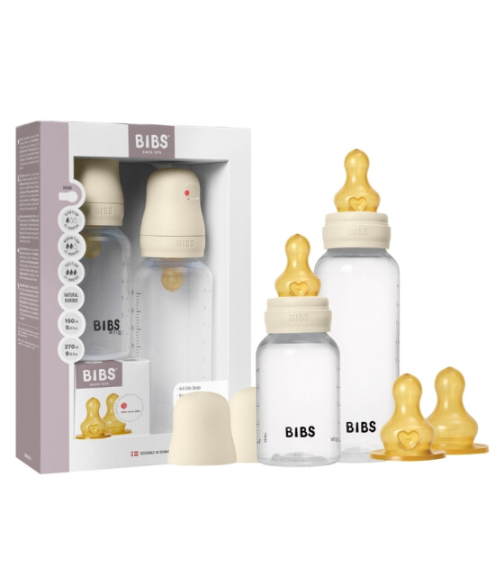 Bibs Baby PP Biberon Set (Kauçuk Uç) (150ml + 270 ml) // Ivory (2 Adet)