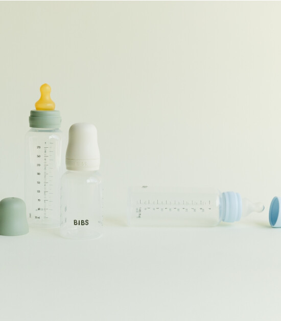 Bibs Baby PP Biberon Set (Silikon U&ccedil;) (150 ml) // Ivory (2 Adet)