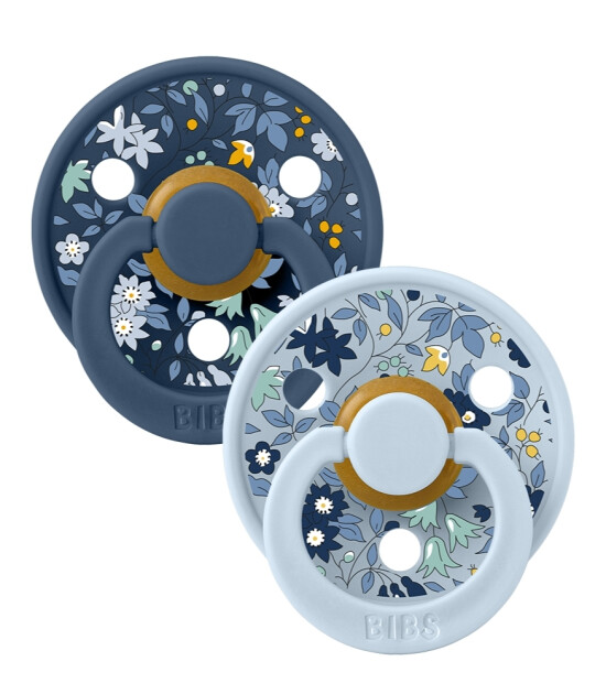 BIBS x Liberty Colour Kauçuk Emzik Set // Chamomile Lawn - Baby Blue