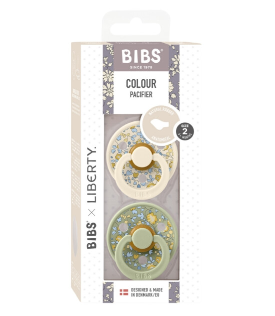 BIBS x Liberty Colour Kauçuk Emzik Set // Eloise - Sage