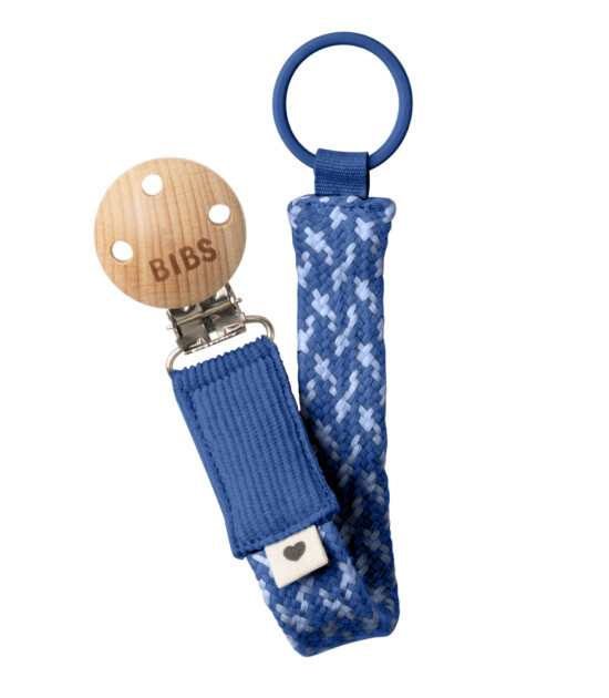 Bibs Paci Braid - Emzik Askısı // Corn Flower - Dusty Blue