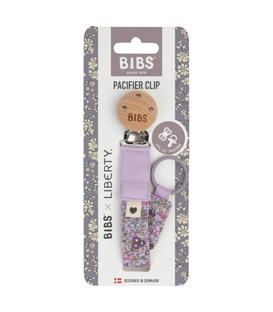 BIBS x Liberty Pacifier Clip Emzik Askısı // Chamomile Lawn Violet Sky