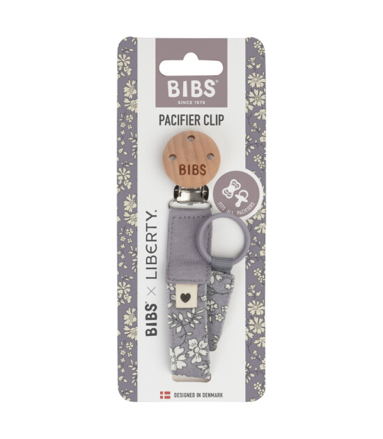 BIBS x Liberty Pacifier Clip Emzik Askısı // Capel Fossil Grey