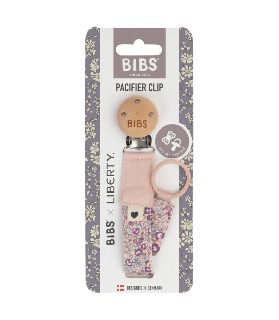 BIBS x Liberty Pacifier Clip Emzik Askısı // Eloise Blush