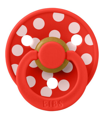 Bibs Colour Kauçuk Damaklı Emzik // Polka Dots - Candy Apple / Blossom