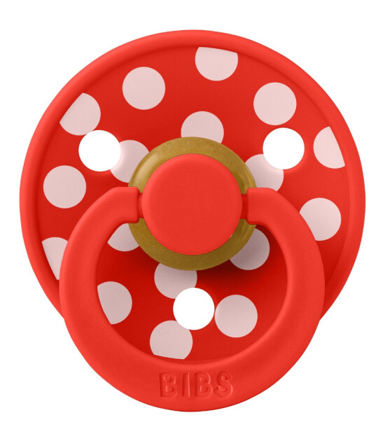 Bibs Colour Kau&ccedil;uk Damaklı Emzik // Polka Dots - Candy Apple / Blossom