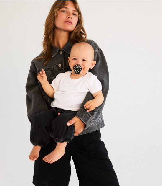 Bibs Studio Kau&ccedil;uk Emzik // Polka Dots - Black / Ivory