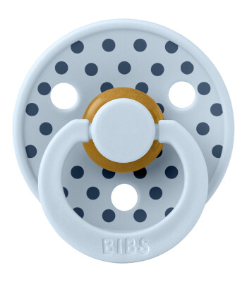 Bibs Studio Kauçuk Emzik // Polka Dots - Baby Blue / Steel Blue