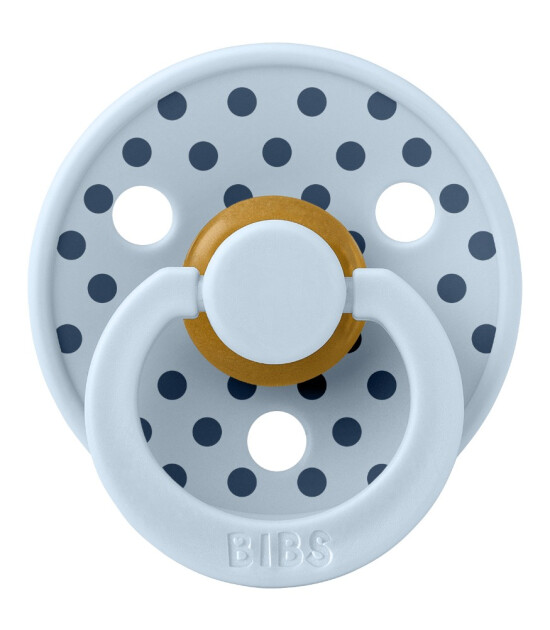 Bibs Studio Kau&ccedil;uk Emzik // Polka Dots - Baby Blue / Steel Blue