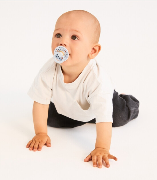 Bibs Studio Kau&ccedil;uk Emzik // Polka Dots - Baby Blue / Steel Blue