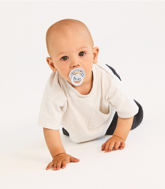 Bibs Studio Kau&ccedil;uk Emzik // Polka Dots - Baby Blue / Steel Blue