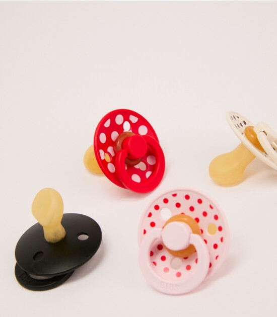 Bibs Studio Kau&ccedil;uk Emzik // Polka Dots - Blossom / Candy Apple