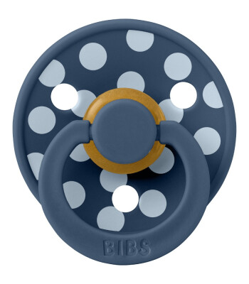 Bibs Studio Kauçuk Emzik // Polka Dots - Stel Blue / Baby Blue