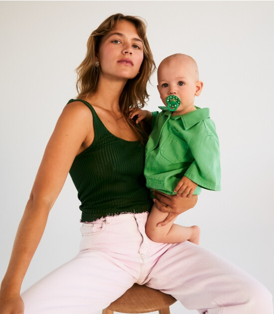 Bibs Studio Kau&ccedil;uk Emzik // Polka Dots - Cactus / Petal