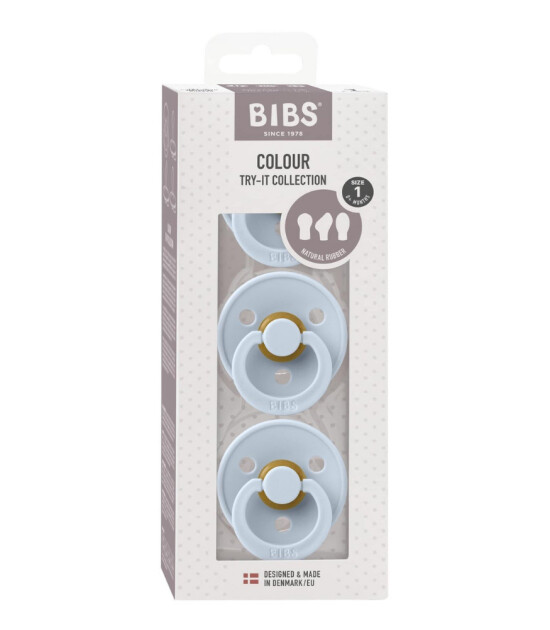 Bibs Try It 3 Model Colour Emzik Set (0 - 6 Ay) // Baby Blue