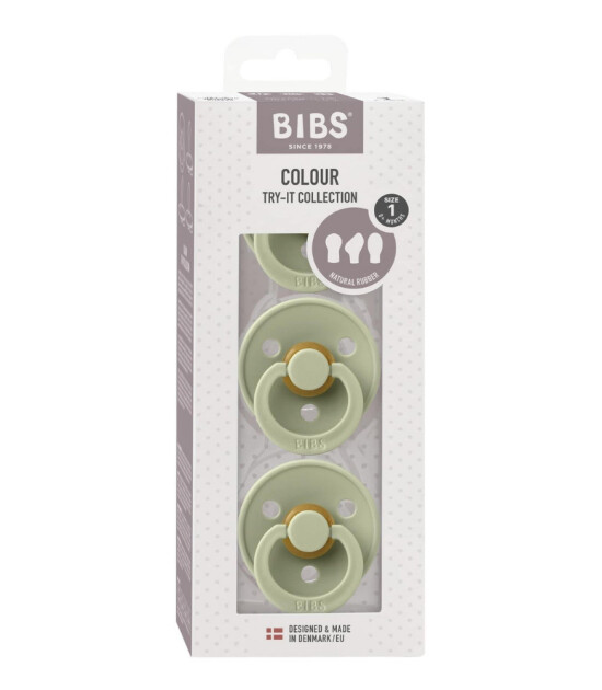Bibs Try It 3 Model Colour Emzik Set (0 - 6 Ay) // Sage