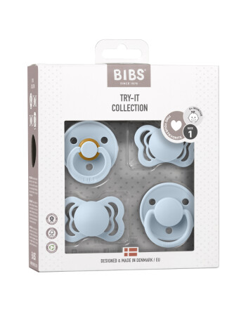 Bibs Try It Emzik Set (0-6 Ay) // Baby Blue