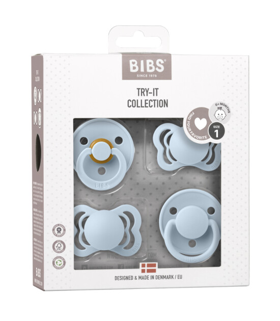 Bibs Try It Emzik Set (0-6 Ay) // Baby Blue