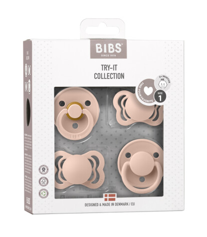 Bibs Try It Emzik Set (0-6 Ay) // Blush