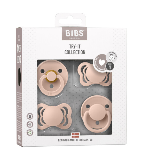 Bibs Try It Emzik Set (0-6 Ay) // Blush