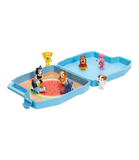 Bluey Del&uuml;ks Taşıma &Ccedil;antası ve Fig&uuml;r Set (8 Adet)