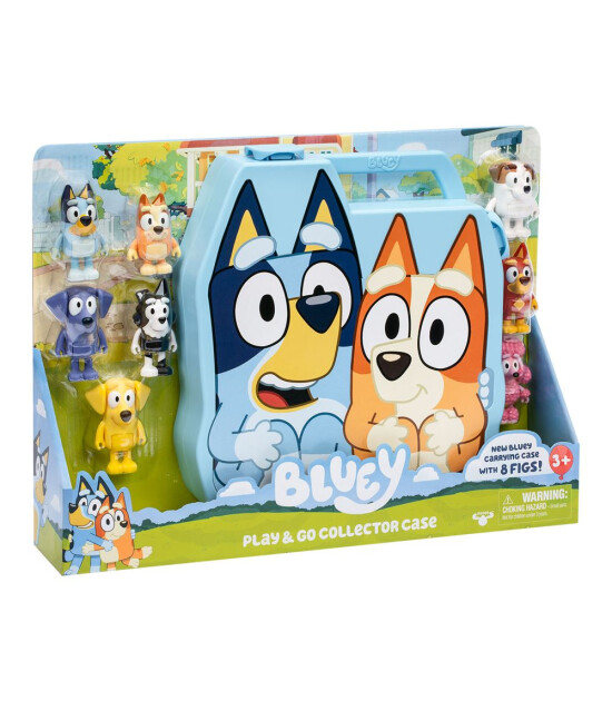 Bluey Del&uuml;ks Taşıma &Ccedil;antası ve Fig&uuml;r Set (8 Adet)
