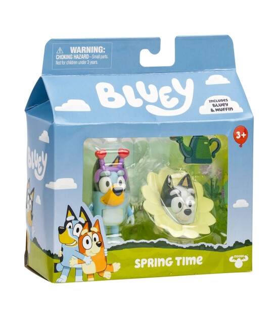 Bluey Fig&uuml;r Aksesuarlı Set (2 Adet) // Bahar Temalı