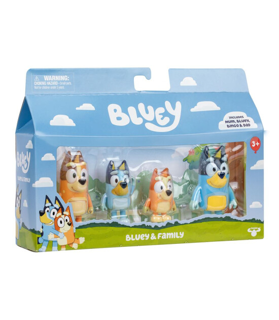 Bluey Fig&uuml;r Set (4 Adet) // Bluey ve Ailesi