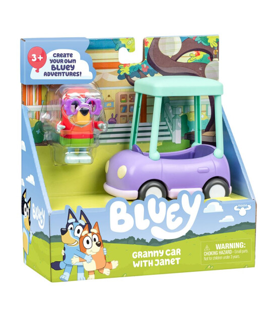 Bluey B&uuml;y&uuml;kannenin Arabası ve Janet Fig&uuml;r
